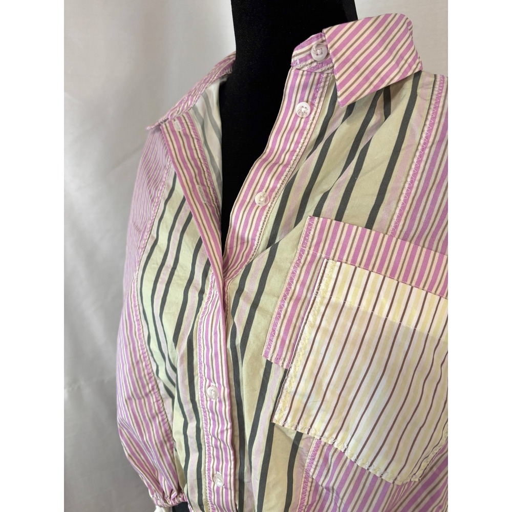 Anthropologie Drawstring Hem Button Down Shirt - Picture 4 of 8